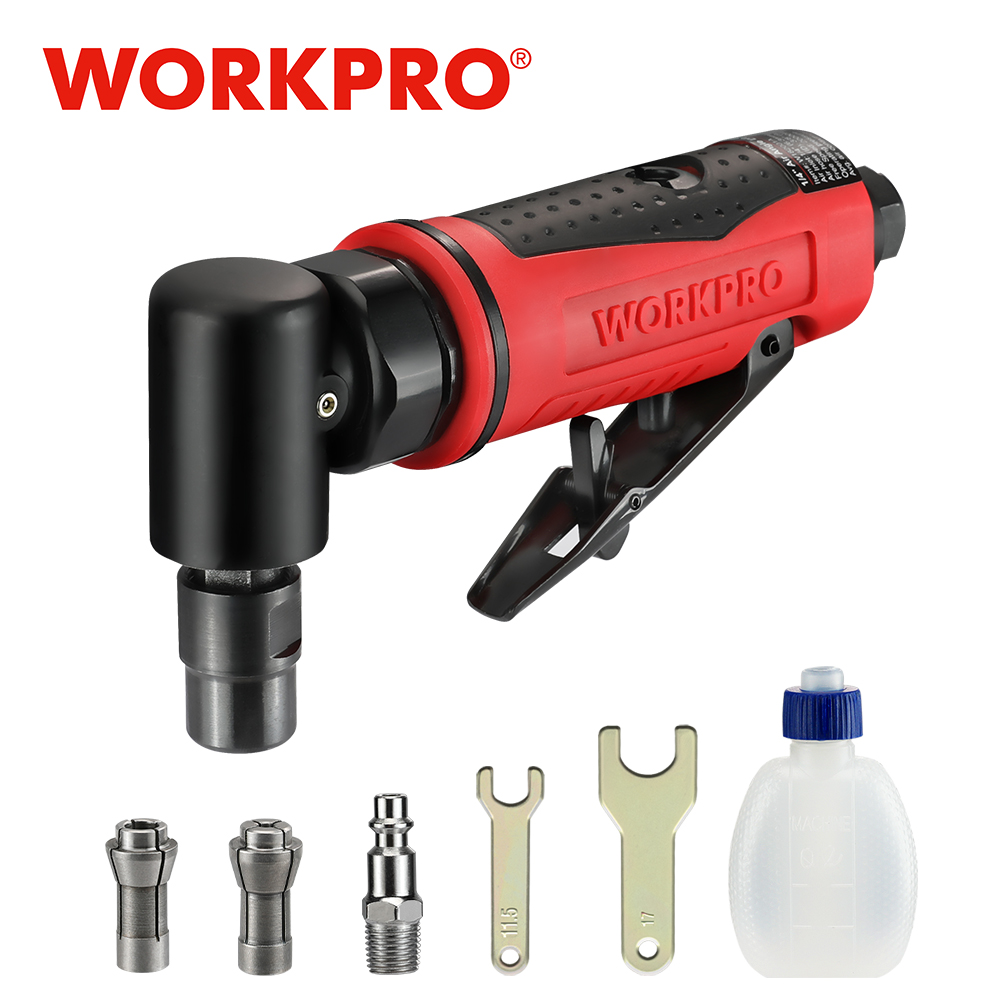 Power Tools Pneumatic - Workpro เครื่องเจียร์ไฟฟ้า1/4, เครื่องบดเครื่องขัดเงาด้านขวาแบบใช้ลม90องศาสำหรับเจียรตัดและขัดเงา