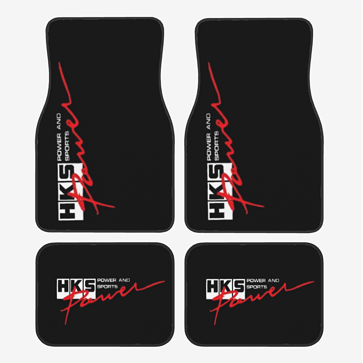 Power Tools Logo - 4 ชิ้น- พรมปูพื้นรถยนต์พร้อมโลโก้ HKS POWER AND