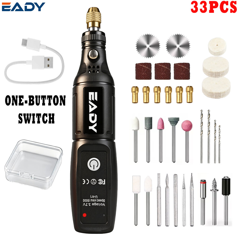 Power Tools Workshop - เครื่องมือโรตารี่สว่านไฟฟ้าขนาดเล็กไร้สาย – ปากกาแกะสลักแบบชาร์จ USB สำหรับขัด ขัดเงา