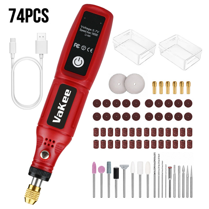 Power Tools Workshop - เครื่องมือโรตารี่ไร้สาย Vakee ขนาด 15 ซม. ปากกาเจียรไฟฟ้าขนาดเล็ก