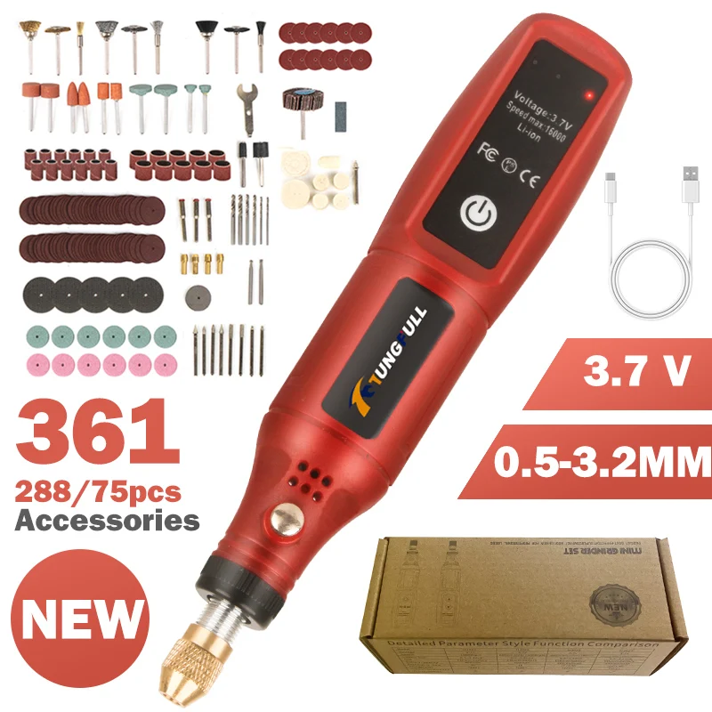 Power Tools Workshop - ปากกาแกะสลักไร้สายแบบชาร์จ USB เครื่องมือโรตารี่ไฟฟ้าไร้สายสำหรับแกะสลักเครื่องประดับและแก้ว - เครื่องแกะสลักแบบพกพา