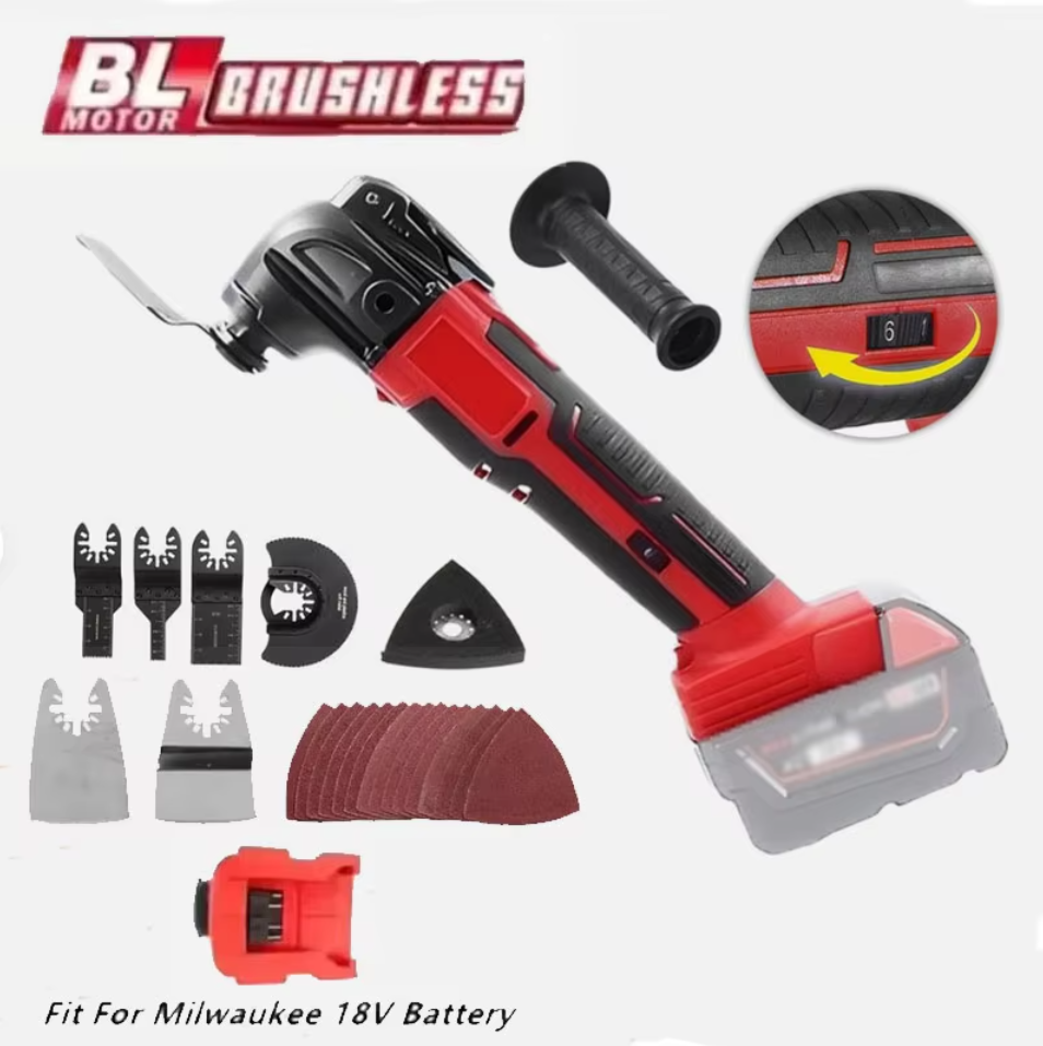 Oscillating Multi Tool - เครื่องมืออเนกประสงค์แบบสั่นสะเทือนไร้สาย 6 ระดับความเร็ว สำหรับแบตเตอรี่ Milwaukee 18V
