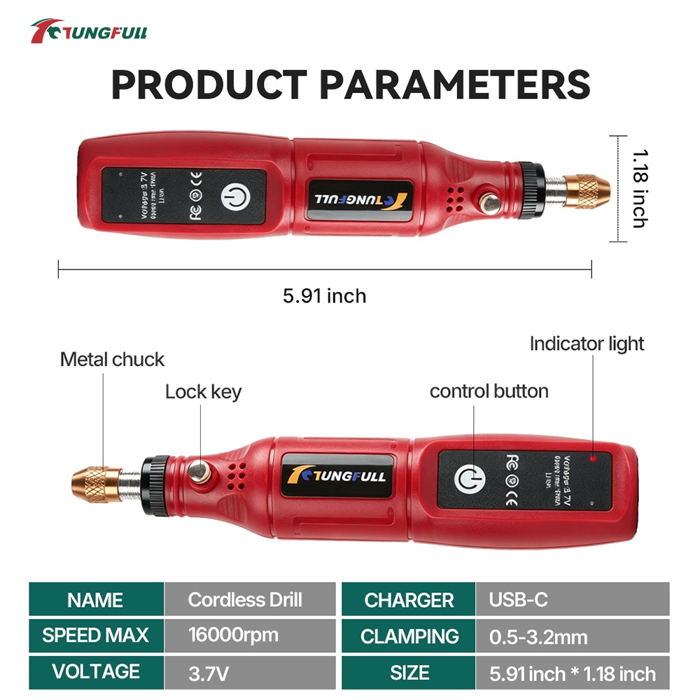 TUNGFULL เครื่องมือโรตารี่ไร้ส - Power Tools Workshop บทวิจารณ์และราคา