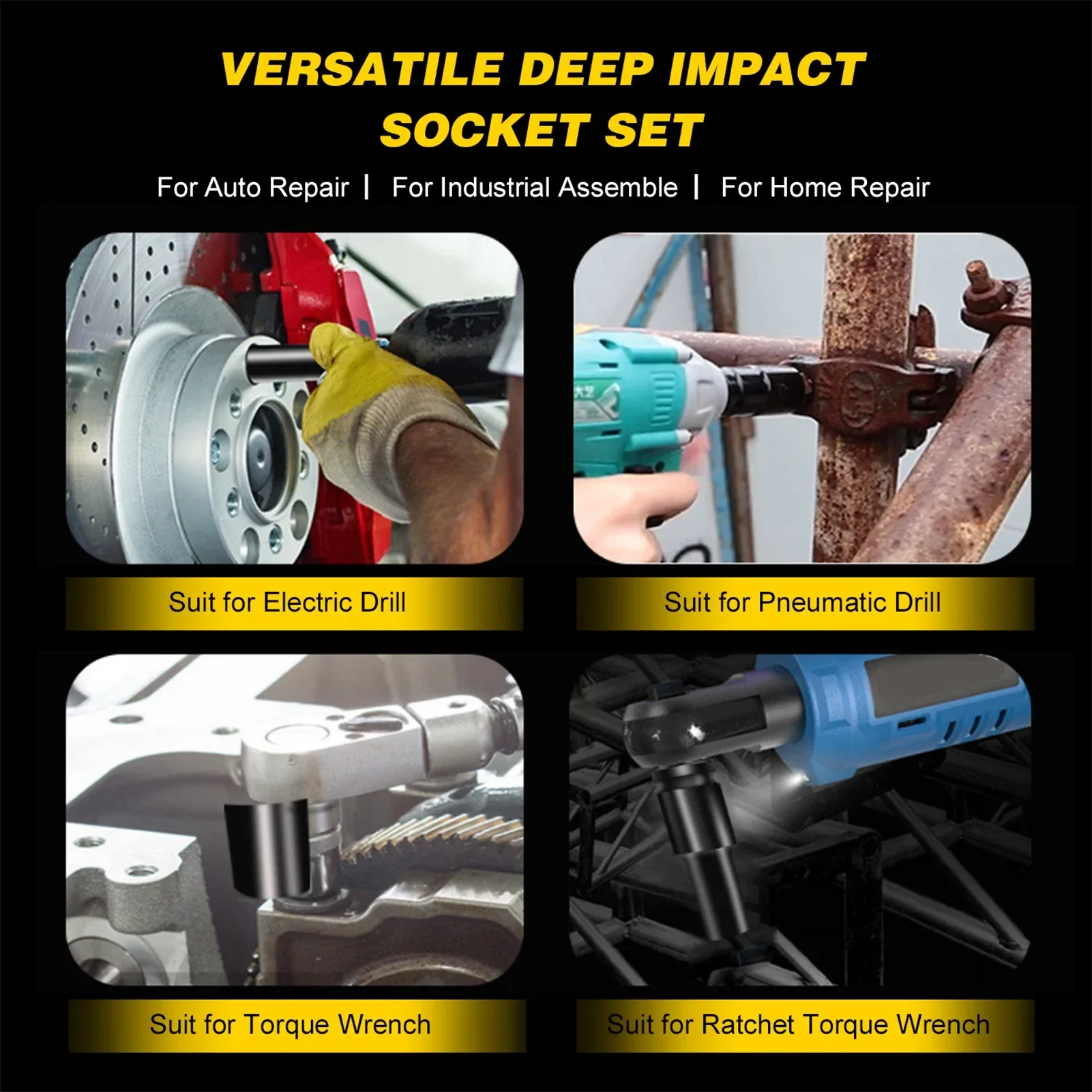 ชุดซ็อกเก็ตลึกขนาด 1/2 นิ้ว 10 - Power Tools Pneumatic บทวิจารณ์และราคา